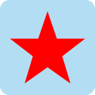 Red star on blue background